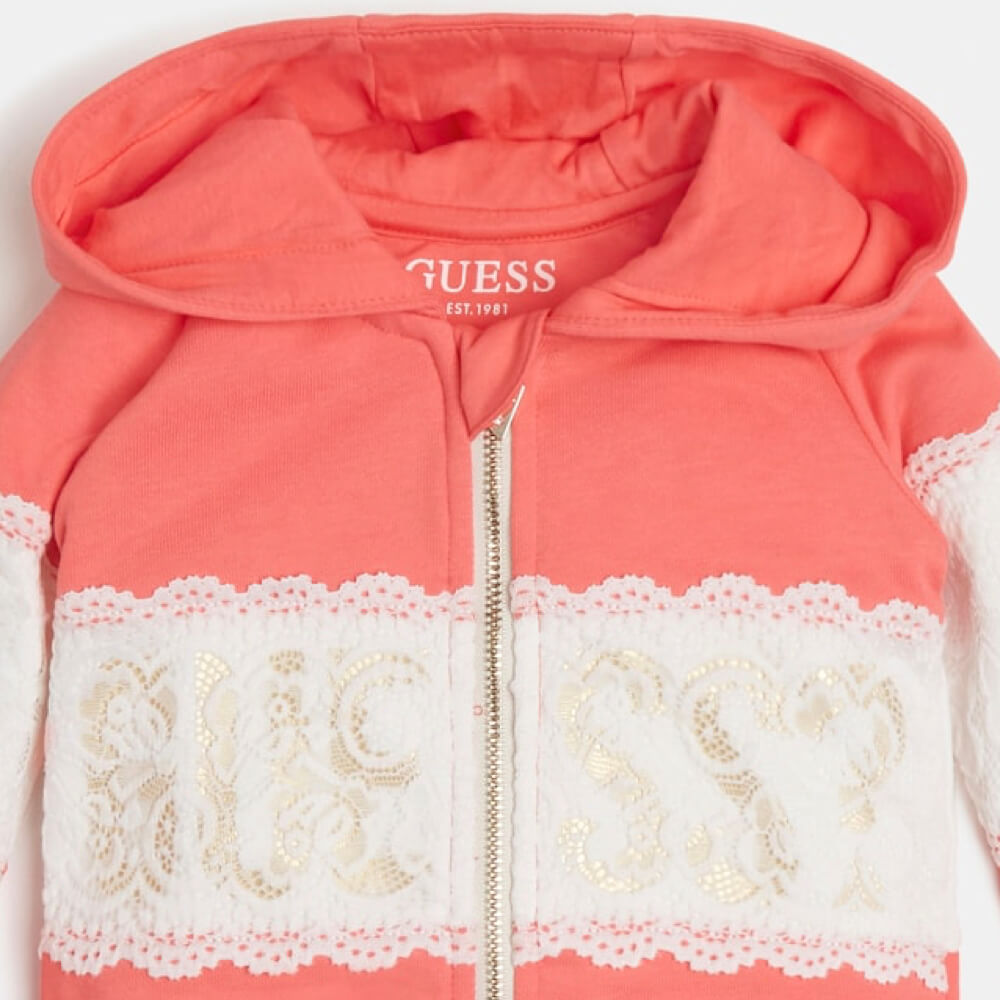 Guess Girls Red Active Hoodie With Zip