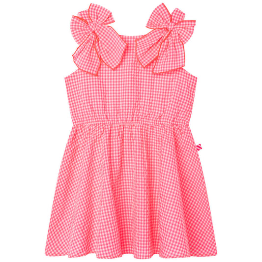 Billieblush Girls Neon Pink Dress With Bow