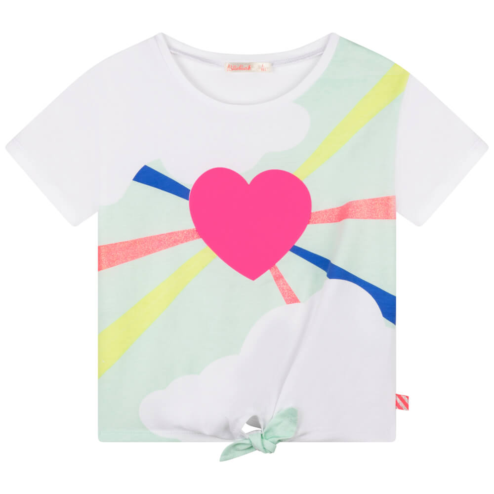 Billieblush Girls White T-Shirt With Sunshine Heart Design