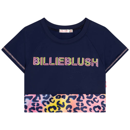 Billieblush Girls Navy Short Sleeves Tee-Shirt