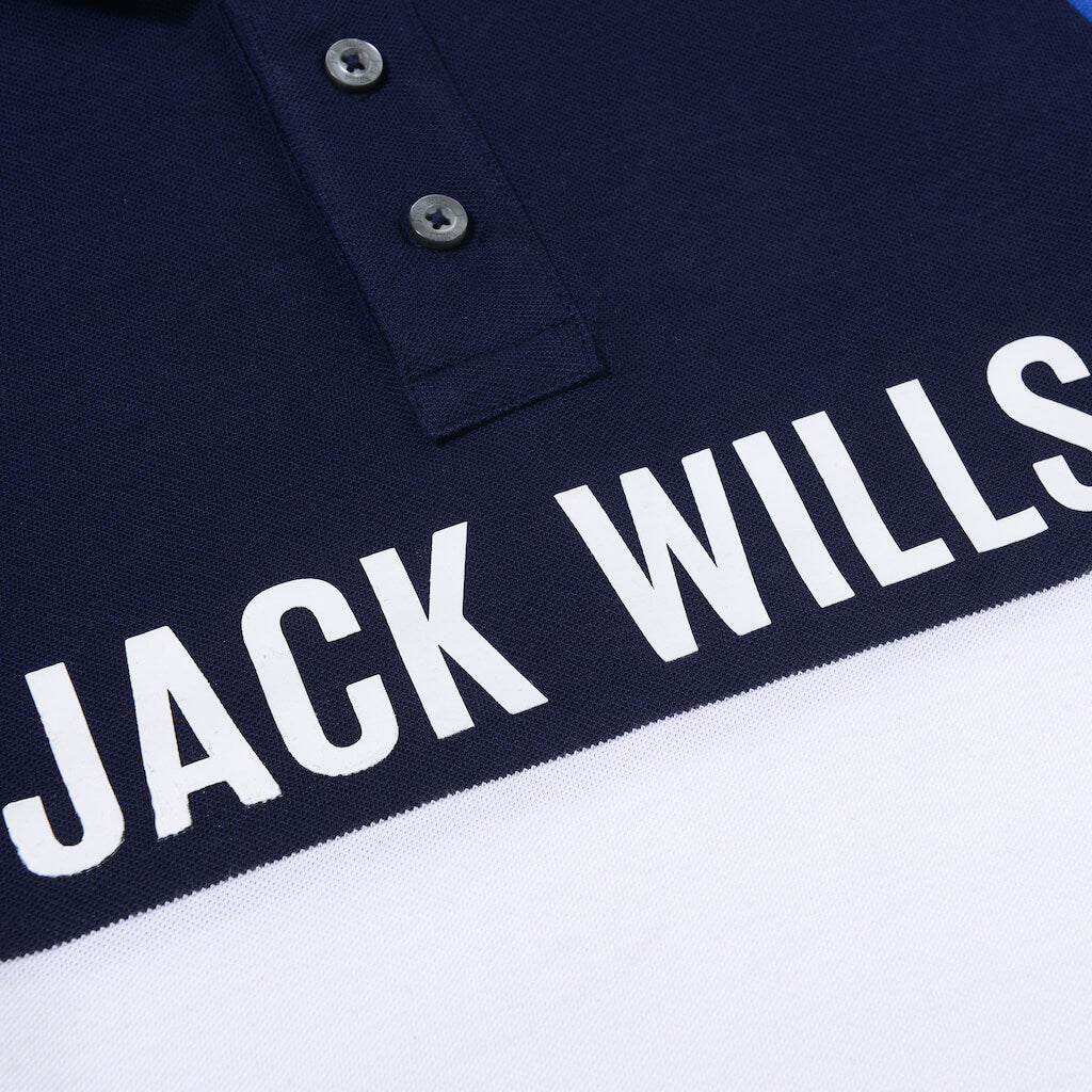 Jack Wills Boys Classic Blue Block Polo T-Shirt