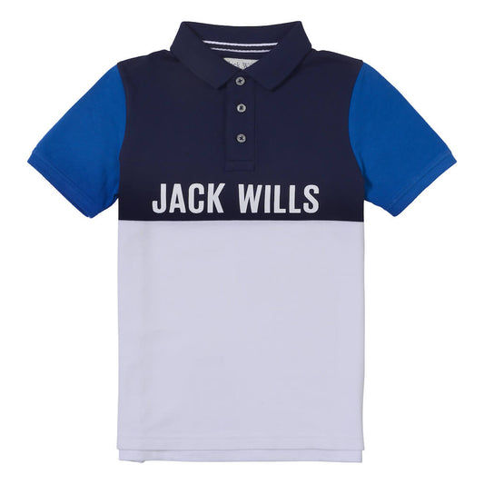 Jack Wills Boys Classic Blue Block Polo T-Shirt