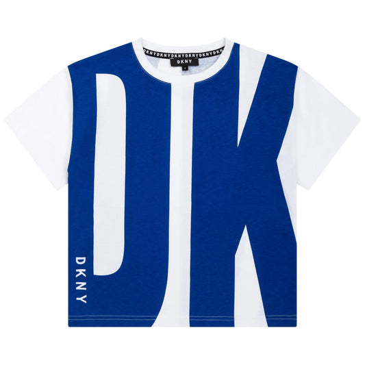 DKNY Boys, Short Sleeves T-Shirt With Large Logo, White