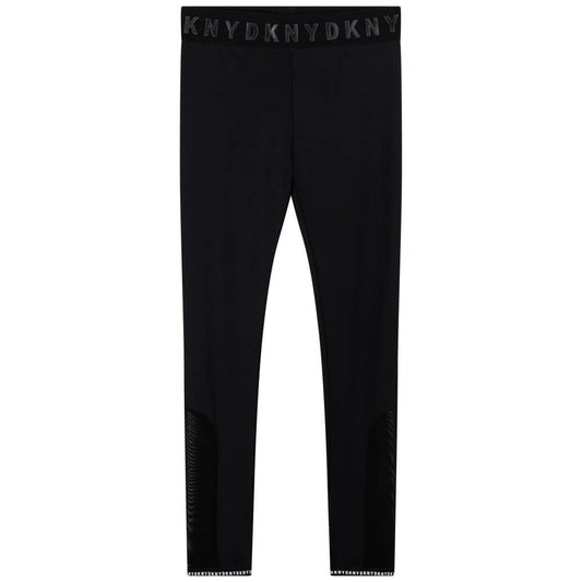 DKNY Girls, Leggings With Logo, Black