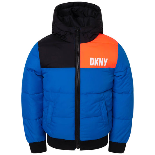 DKNY Kidswear, Boys Reversible Puffer Jacket, Blue