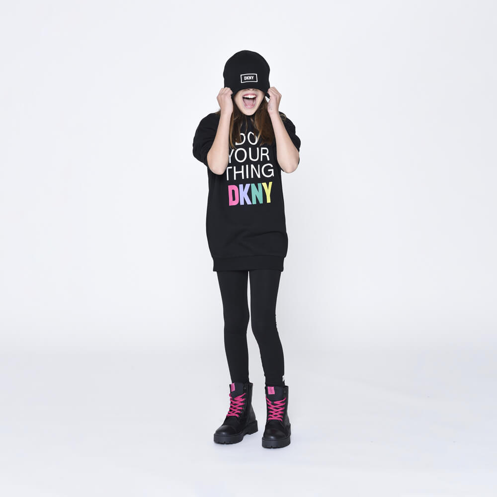 DKNY Kidswear, Girls Short Sleeves T-Shirt, Black