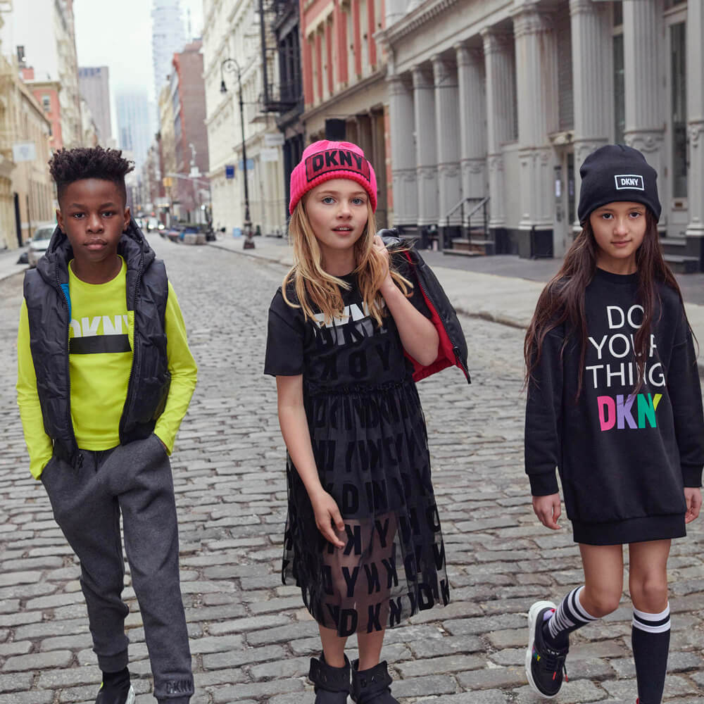 DKNY Kidswear, Girls Sleeve Dress, Black