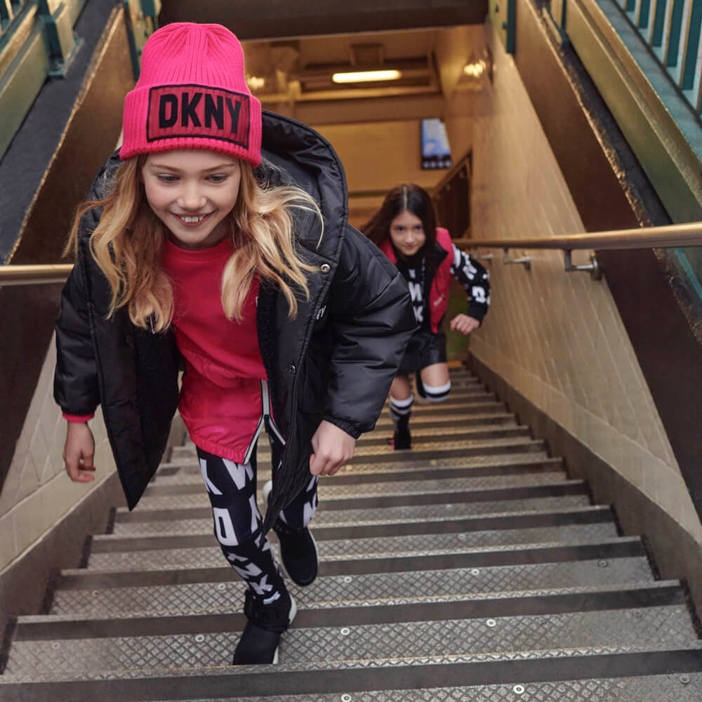 DKNY Kidswear, Girls Sleeve Dress, Pink