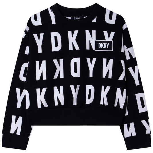 DKNY Kidswear, Girls Sweatshirt, Black & White