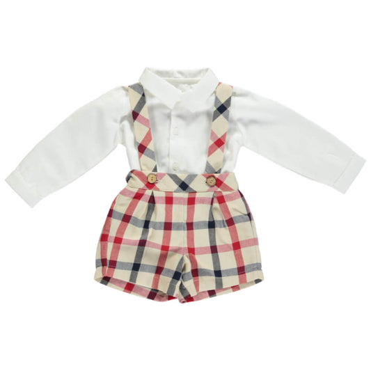 Deolinda Unisex Multi-colour Babysuit with Chequered Design