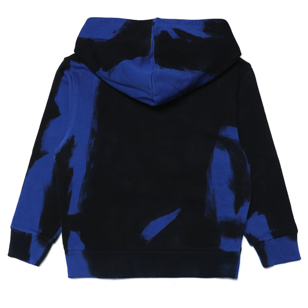 Diesel Boys Blue & Yellow Camouflage Hoodie With Logo