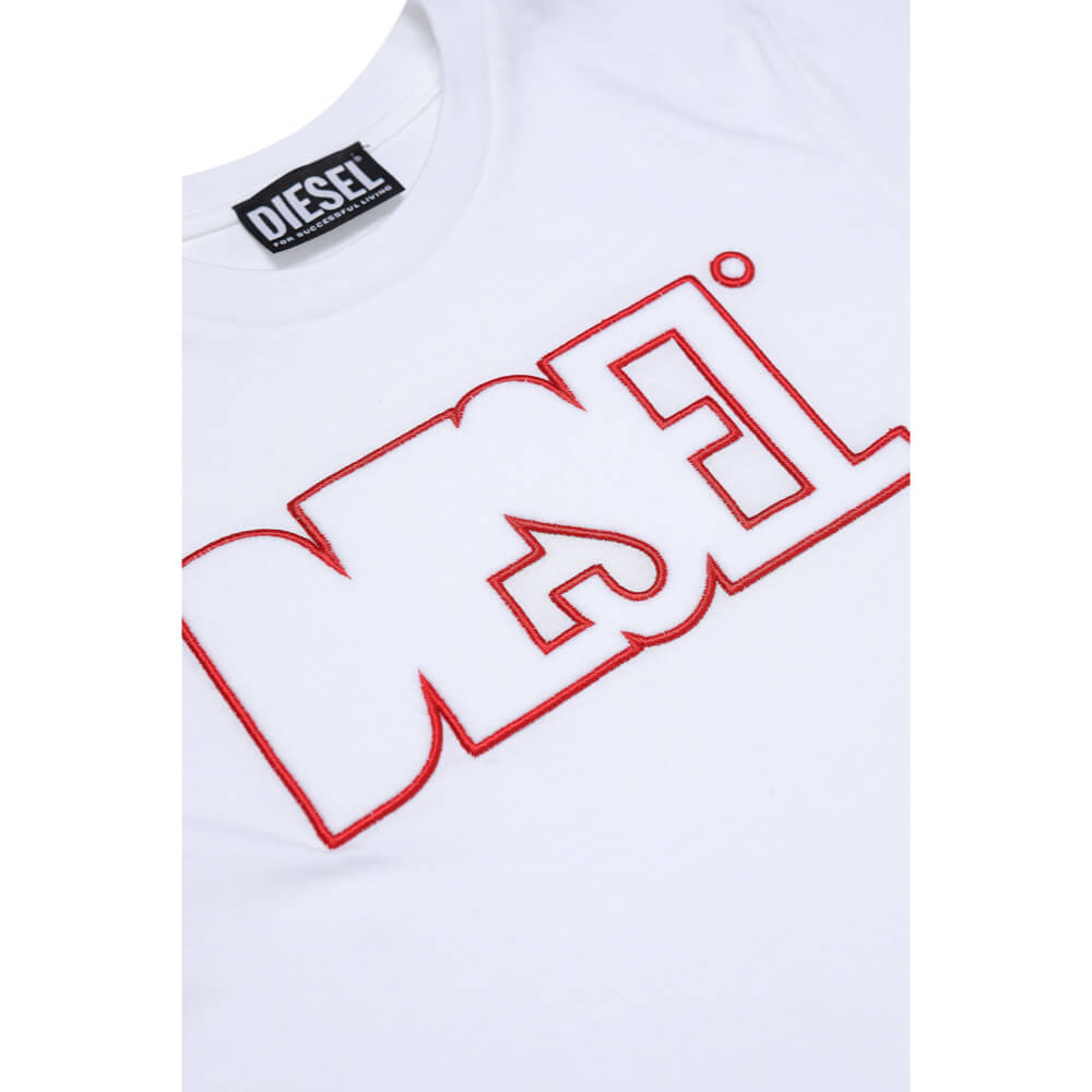 Diesel Boys White Logo T-Shirt