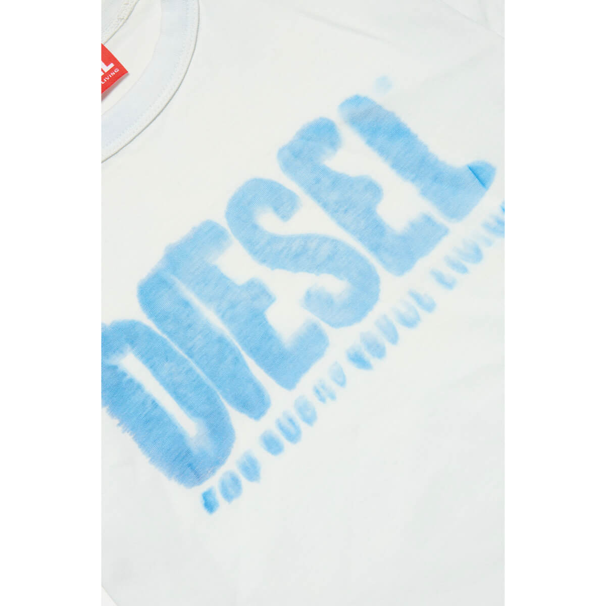 Diesel Boys White Cotton T-Shirt With Logo
