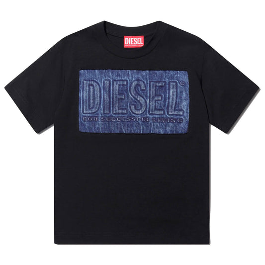 Diesel Boys Black Twanny Over T-Shirt With Logo