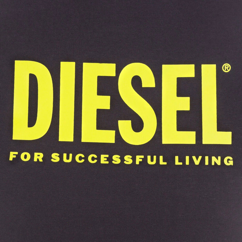 Diesel Unisex Black & Yellow Round Neck Logo T-Shirt