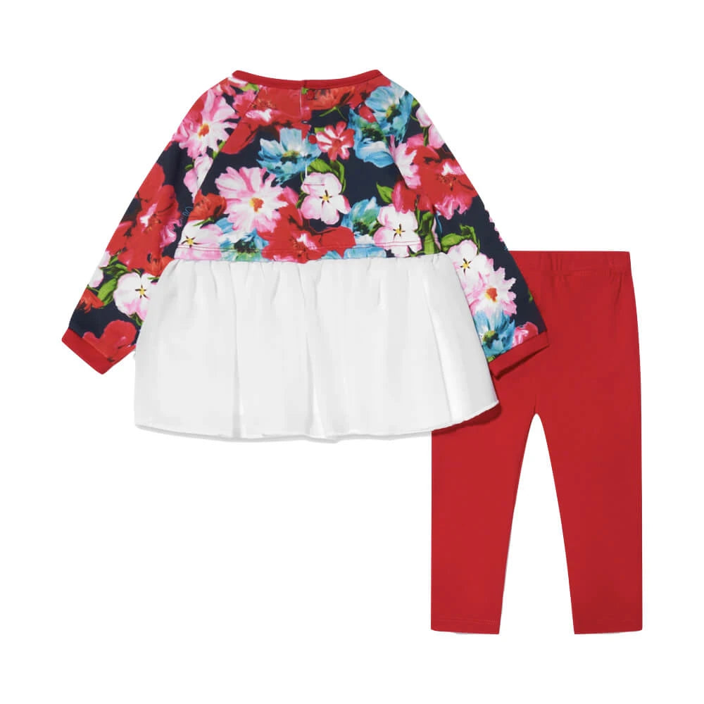 Guess Baby Girls Multi Long Sleeve Top and Leggings Combo Set