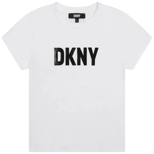 DKNY Kids, Girls Short Sleeves Tee-Shirt, White