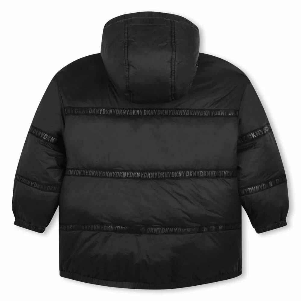 DKNY Kids, Girls Reversible Puffer Jacket, Black