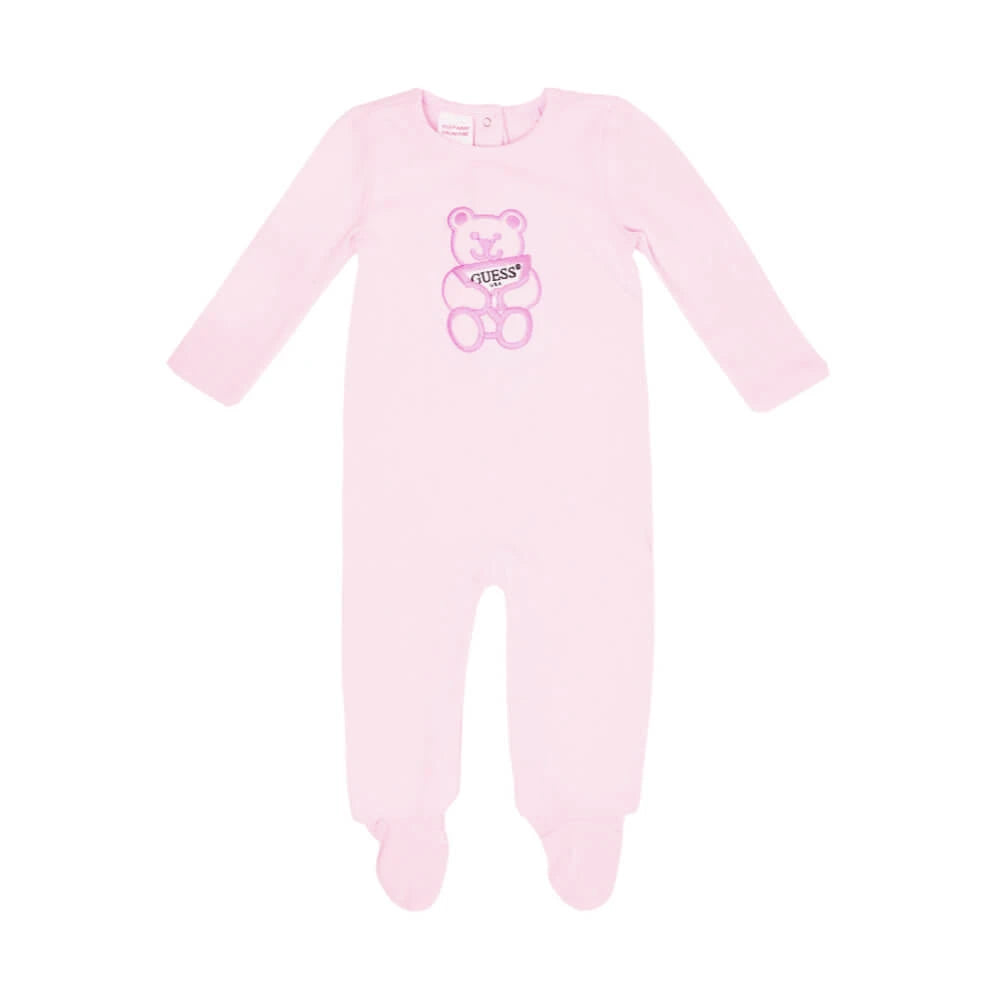 Guess Baby Girls Pink Stretch Jersey Babysuit