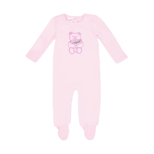 Guess Baby Girls Pink Stretch Jersey Babysuit