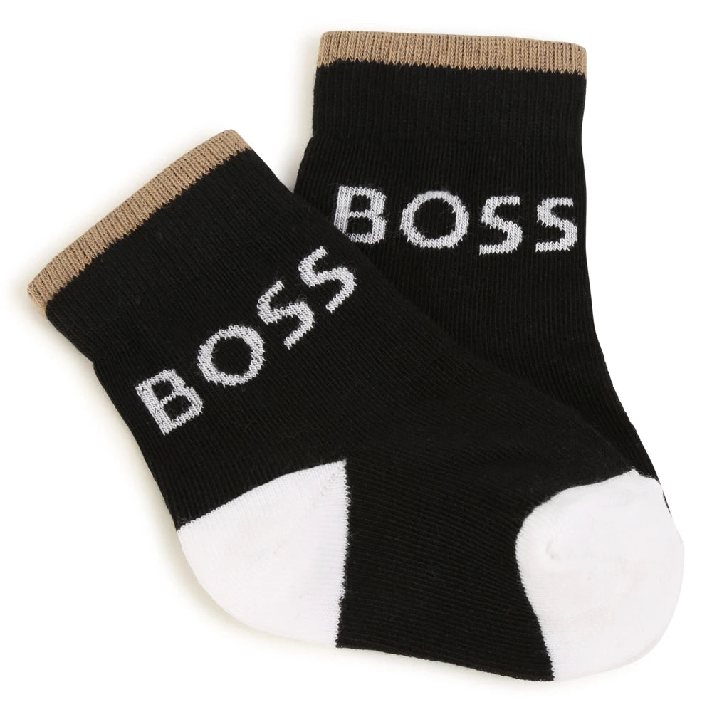 Boss Kidswear Baby Boys Black Socks (Set of two)