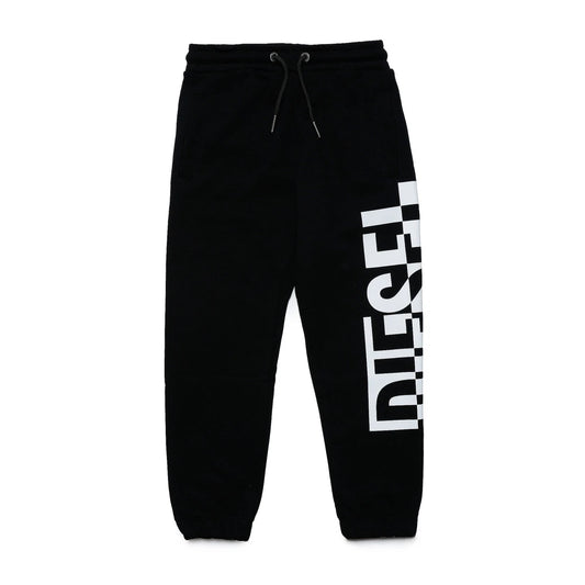 Diesel Boys Black Joggers With Large Side Logo