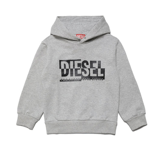Diesel Boys Grey Hoodie Spen Over With Logo