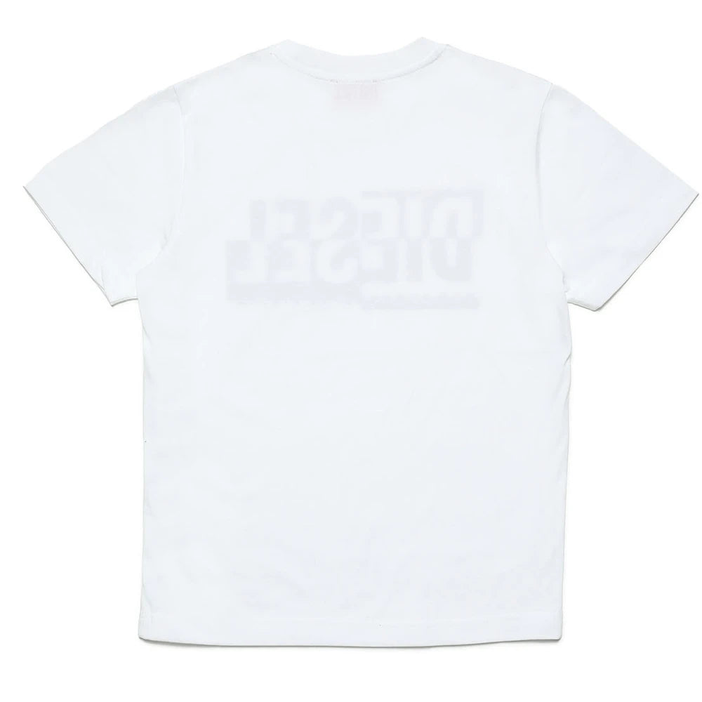 Diesel Boys White Trendy T-Shirt With Logo