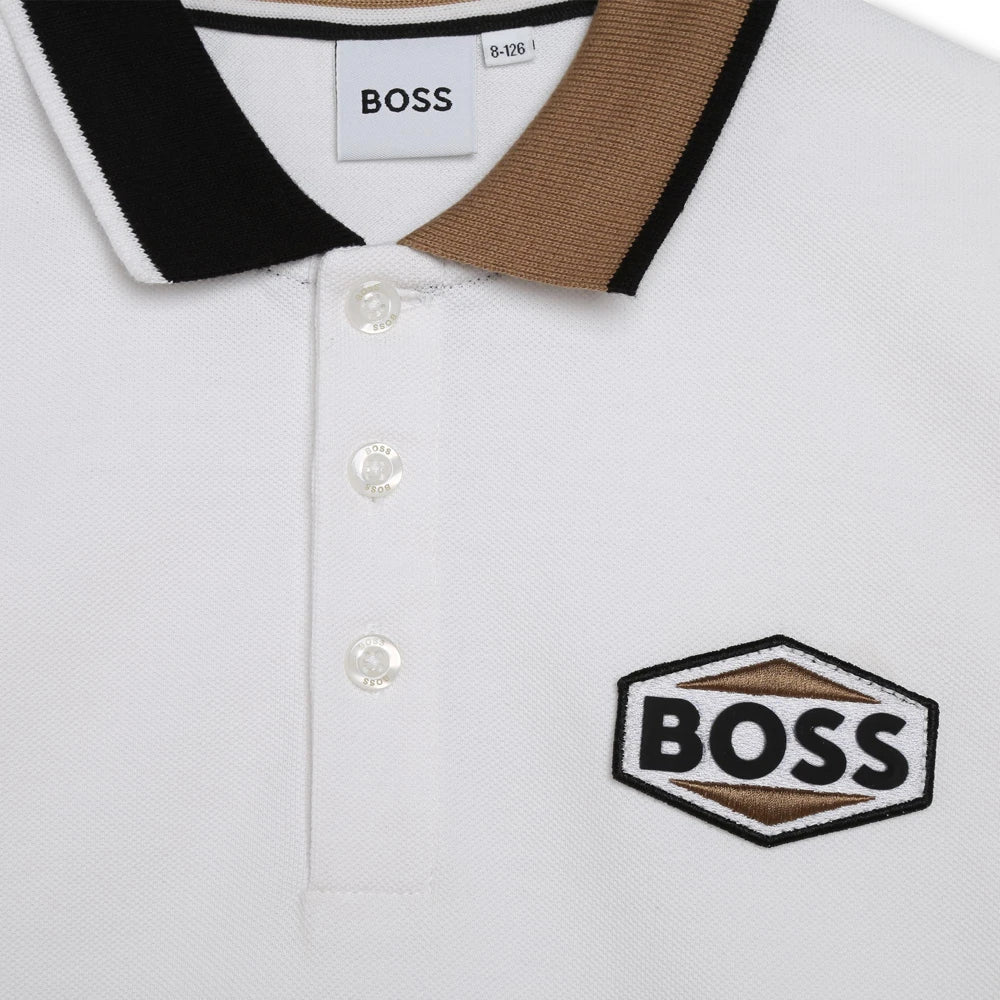 Boss Kidswear Boys White Short Sleeve Polo