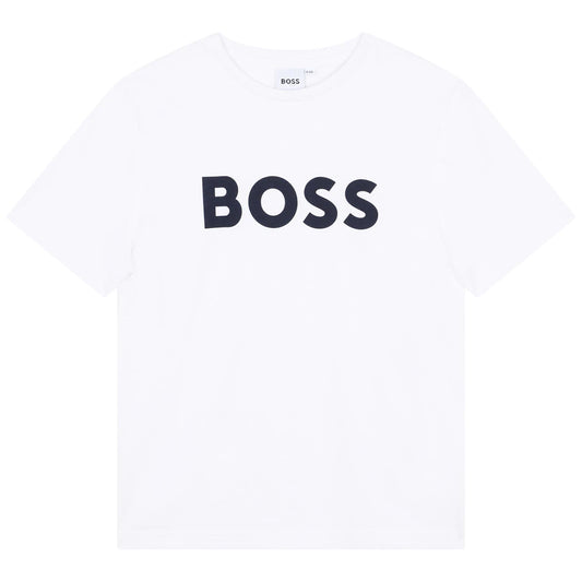 Boss Kidswear Boys White Short Sleeves T-Shirt
