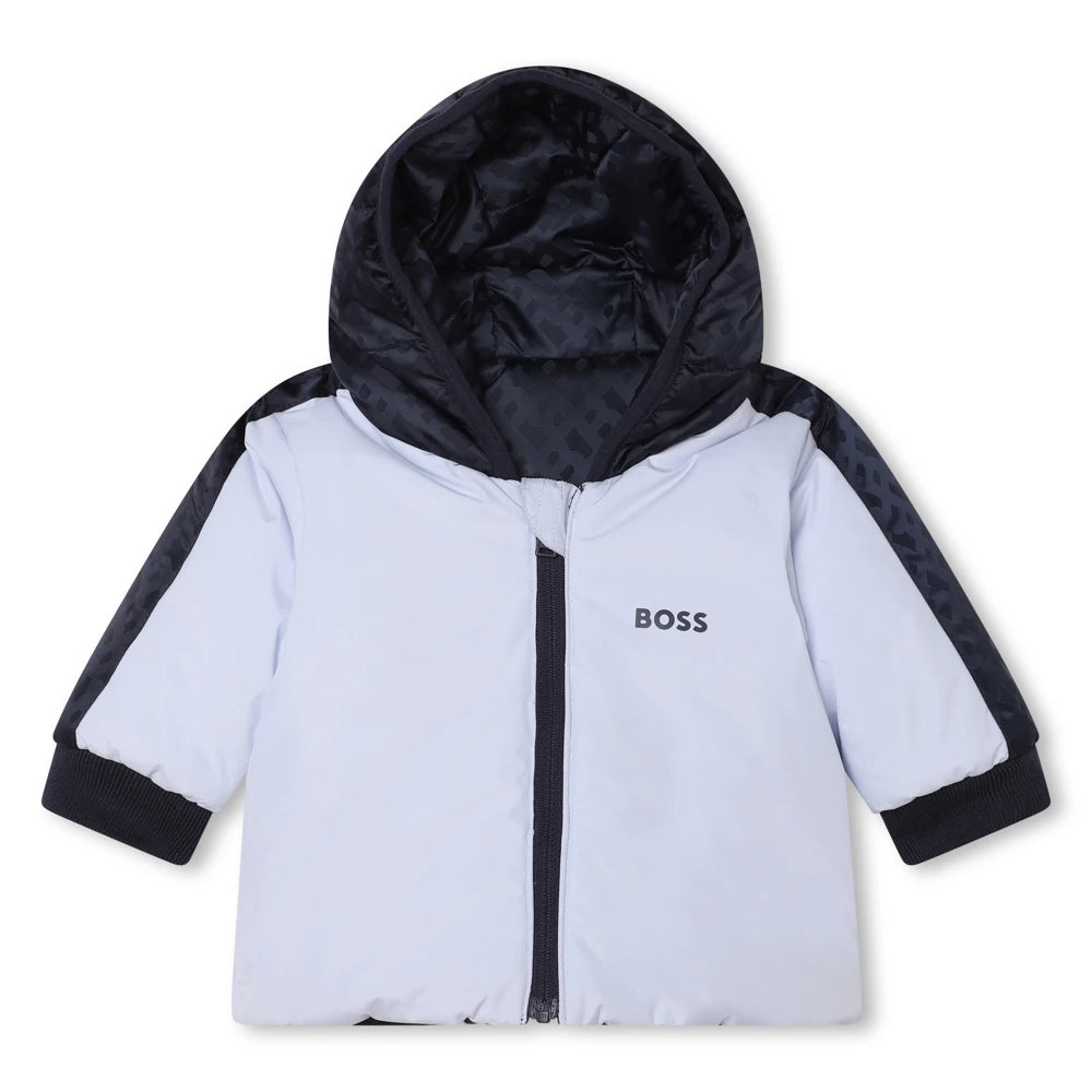 Boss Kidswear Baby Boys Navy Reversible Puffer Jacket