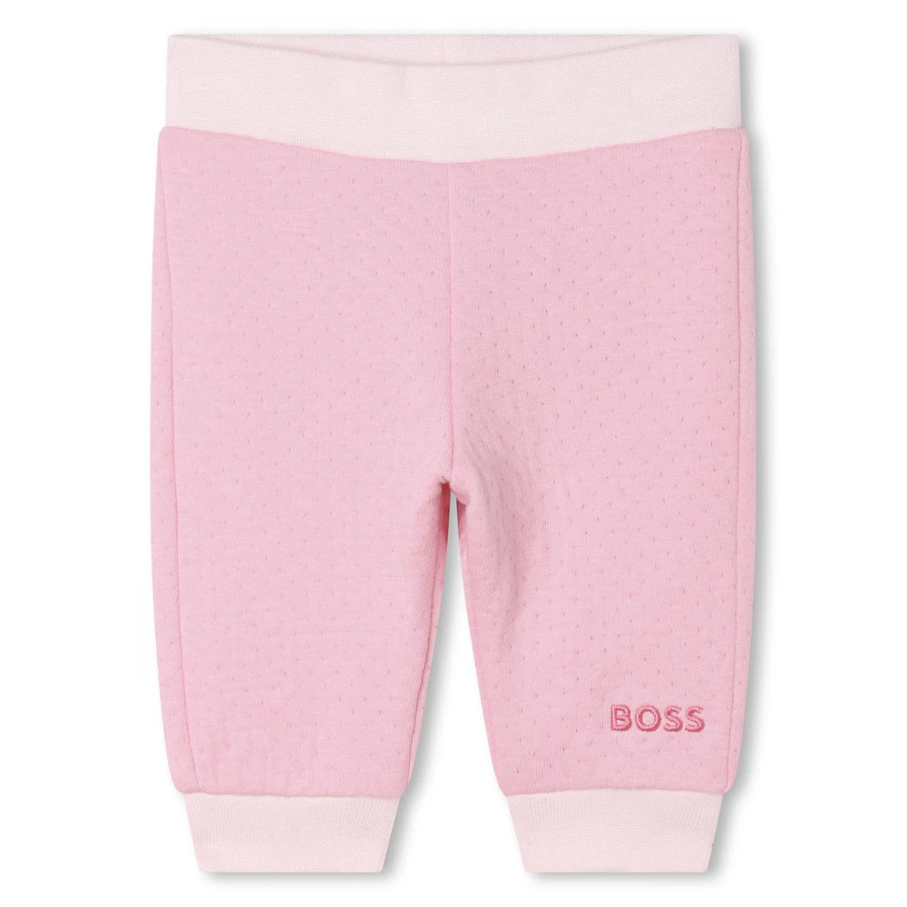 Boss Kidswear Baby Girls Orchid Pink T-Shirt & Joggers Set