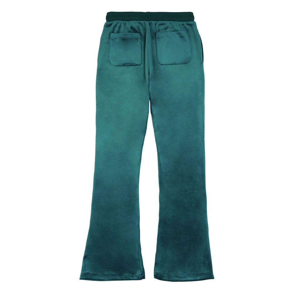 Juicy Couture Girls Green Diamante Velour Bootcut Joggers