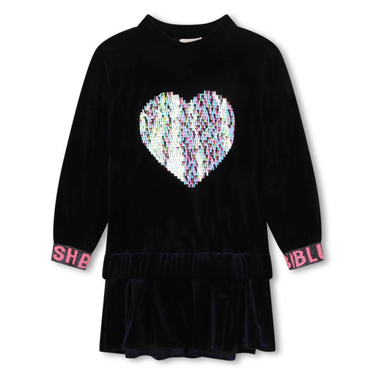 Billieblush Girls Navy Dress With Heart Design