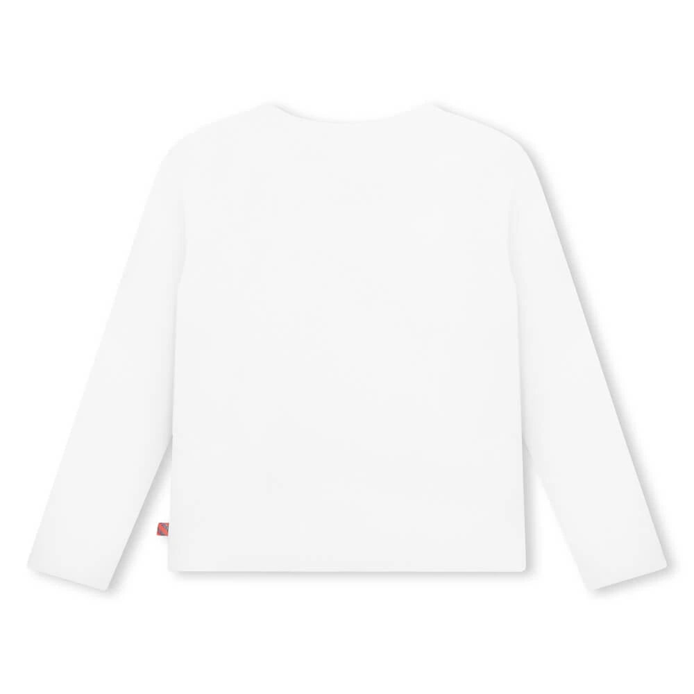 Billieblush Girls Ivory Long Sleeve T-Shirt With Logo