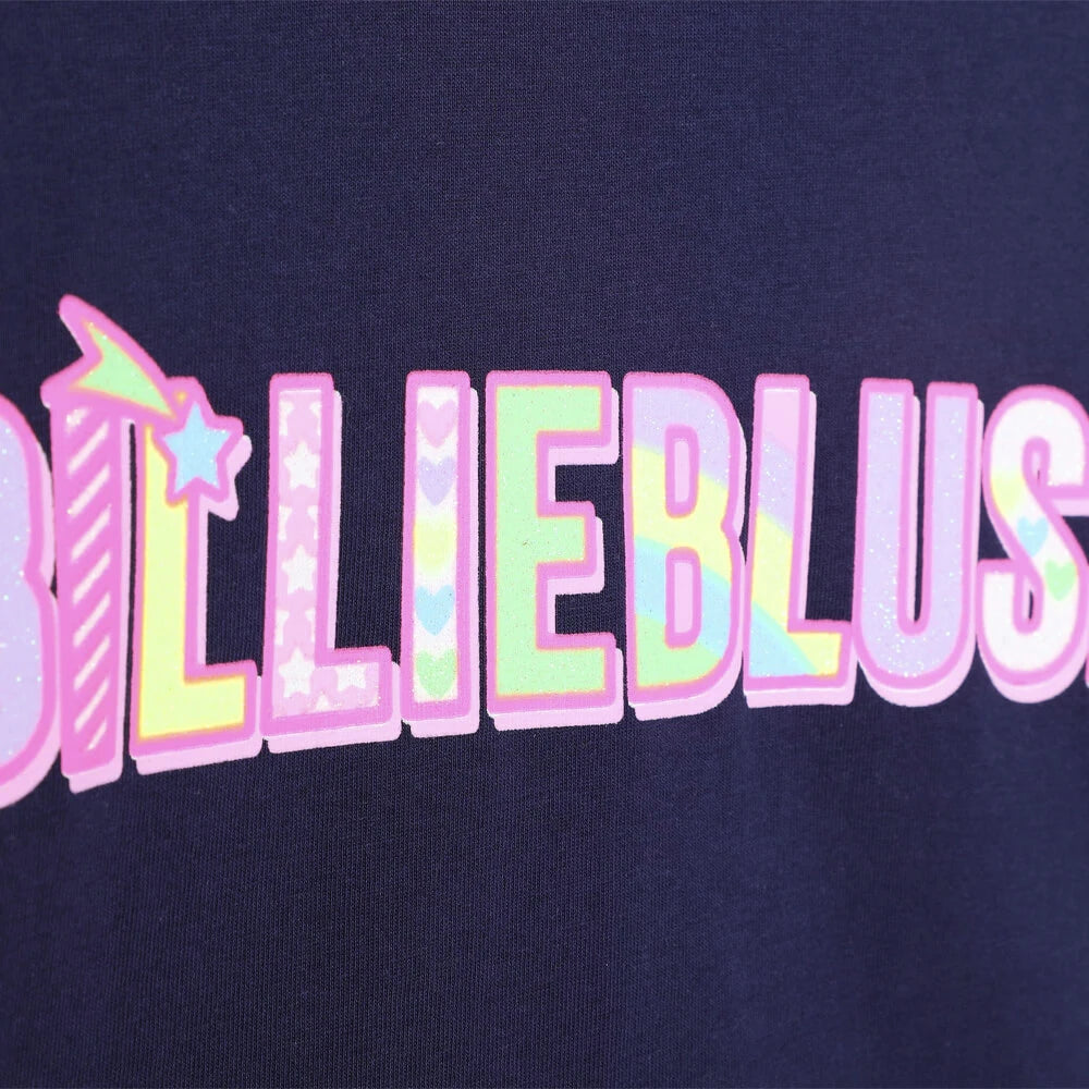 Billieblush Girls Navy Long Sleeve T-Shirt With Logo