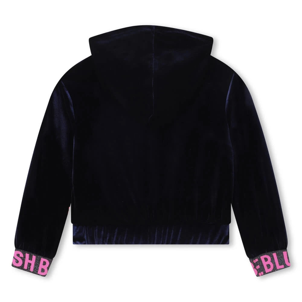 Billieblush Girls Navy Hooded Sweatshirt With Heart Design