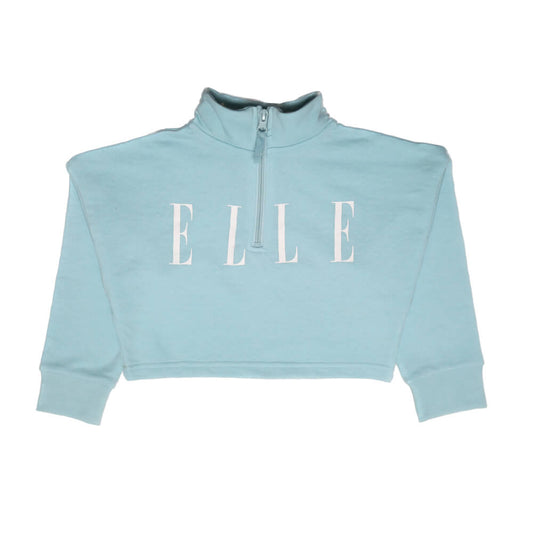 Elle Girls Crystal Blue Quarter Zip Sweater