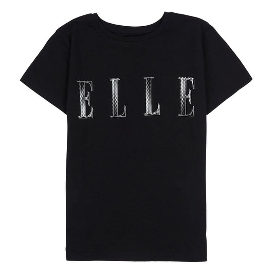 Elle Girls Black Logo Fitted T-Shirt