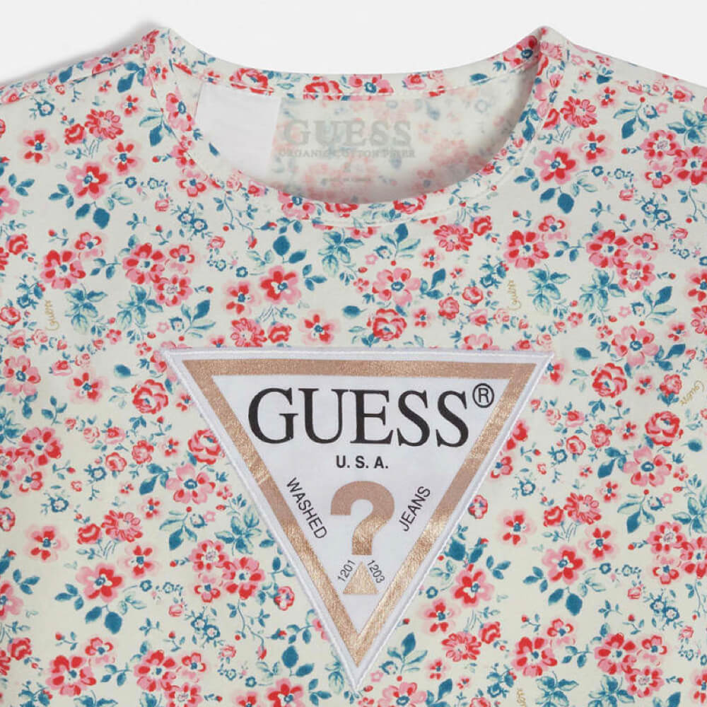 Guess Girls Multi Flower Patterned T-Shirt