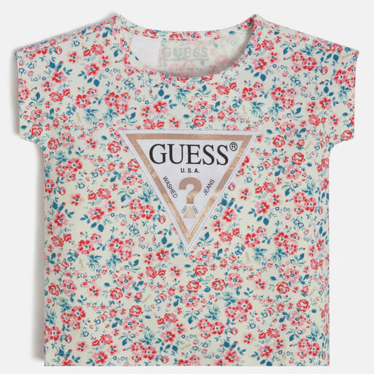 Guess Girls Multi Flower Patterned T-Shirt