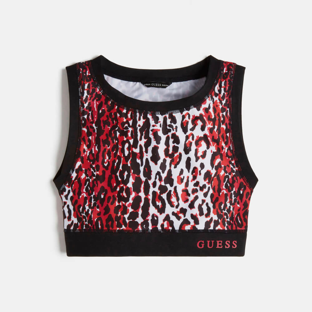 Guess Girls Red & Multi Microfiber Active Tank Top