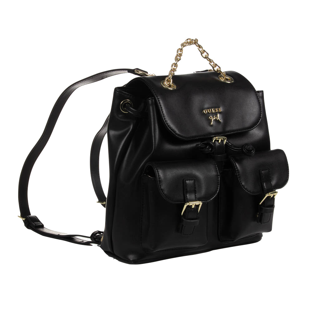 Guess Girls Black Leather Backpack