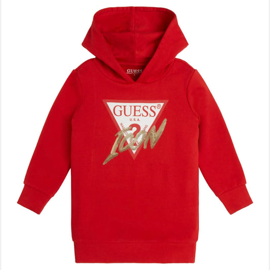 Guess Girls Red Hoodie With Logo Design