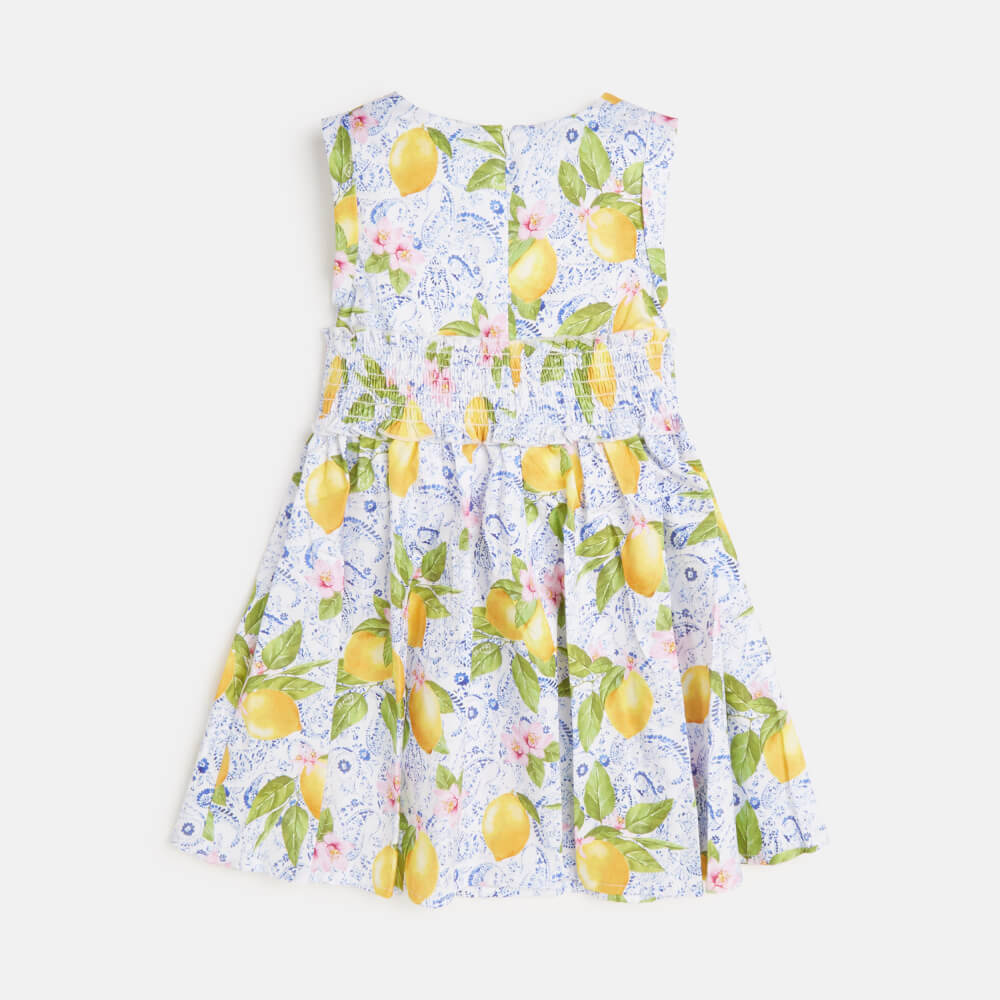 Guess Girls Lemon Print Lemon Poplin Dress