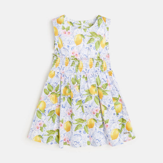Guess Girls Lemon Print Lemon Poplin Dress