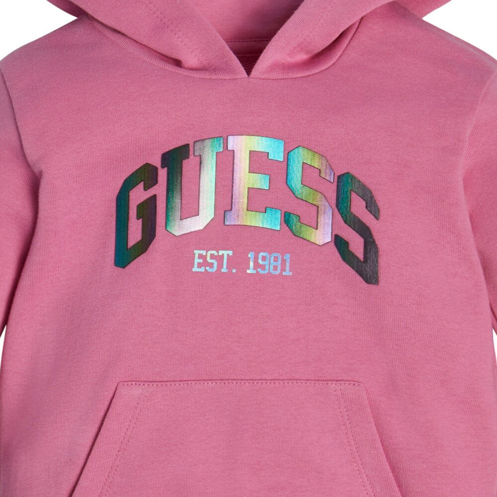 Guess Girls Pink Logo Hoodie