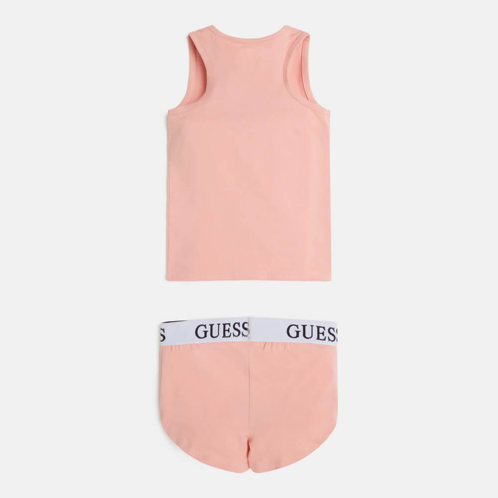 Guess Girls Dreamy Rose Sleeveless T-Shirt And Shorts Combo Set