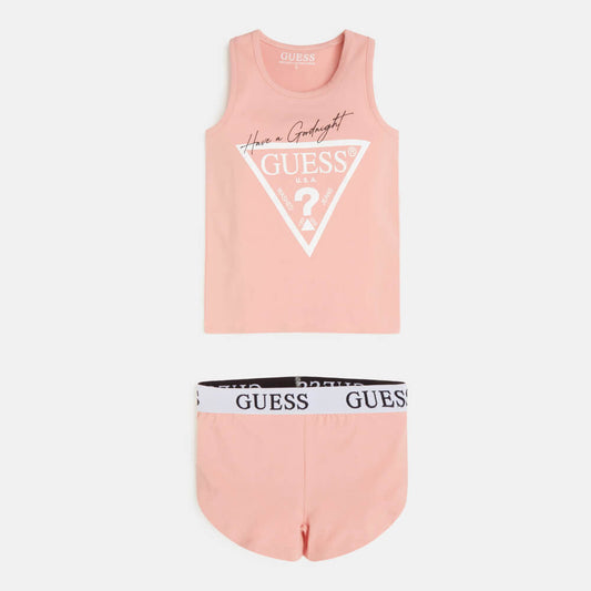 Guess Girls Dreamy Rose Sleeveless T-Shirt And Shorts Combo Set