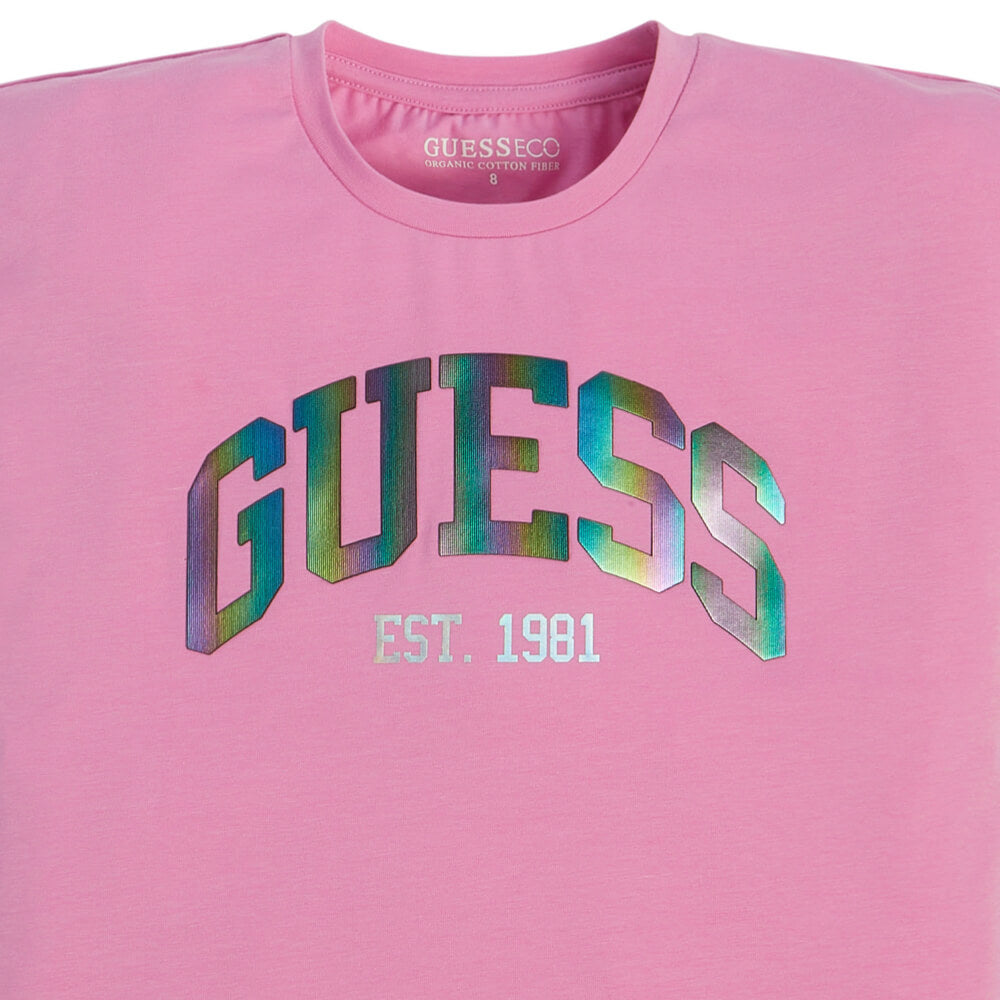 Guess Girls Pink T-Shirt With Logo